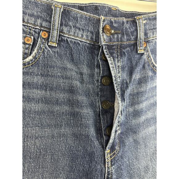 Gap Cheeky Straight High Rise Jeans Button Fly 29 8 Tall Dark Indigo Blue Denim - Picture 4 of 13